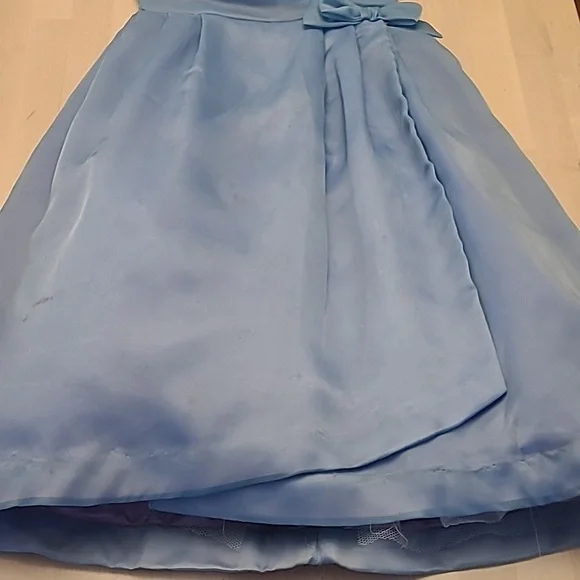 VTG 1950s Handmade Fit n' Flare Layered Blue Short Sleeved Cocktail Dress - Picture 9 of 17